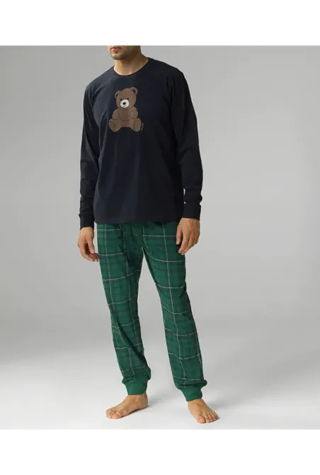 Чоловіча піжама (довгі штани, довгий рукав) 100% Бавовна Atlantic NMP-377 L Київ - фото 1