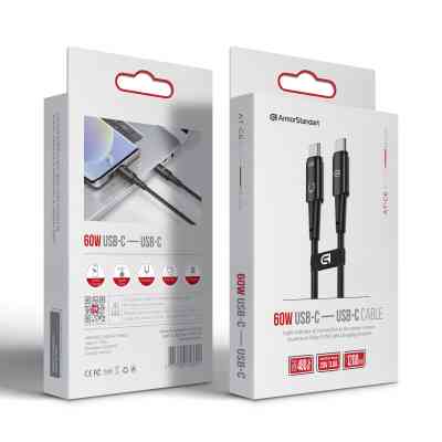 Дата кабель USB-C to USB-C 1.2m 60W black Armorstandart (ARM75869) Винница