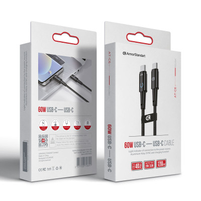 Дата кабель USB-C to USB-C 1.2m 60W black Armorstandart (ARM75869) Вінниця - фото 2