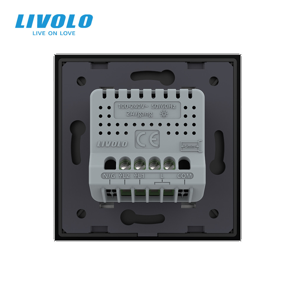 LIVOLO Сенсорний димер 2 сенсори LIVOLO чорний матове скло Коломыя - изображение 5