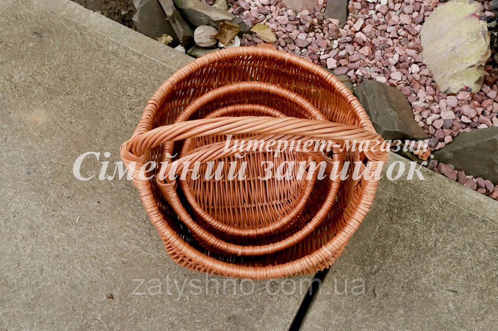 Набір круглих кошиків 3 штуки Київ - фото 2