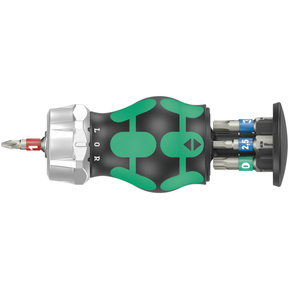 Отвертка с трещеткой Wera с магнитным держателем 1/4'' магазин с битами в ручке PH/HEX/Torx 05004185001 Одесса - изображение 1