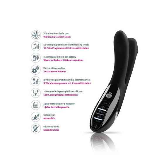Вібратор подвійний з електростимуляцією Mystim Tingling Aparte eStim Black, міостімулятор Sex Aura Київ