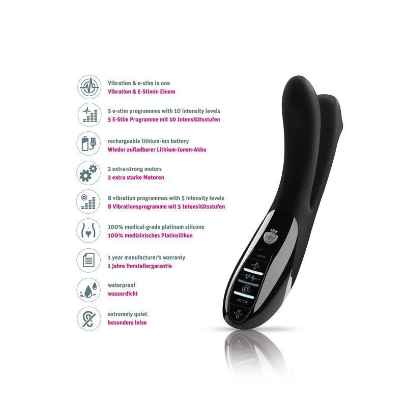 Вібратор подвійний з електростимуляцією Mystim Tingling Aparte eStim Black, міостімулятор Sex Aura Київ - фото 6