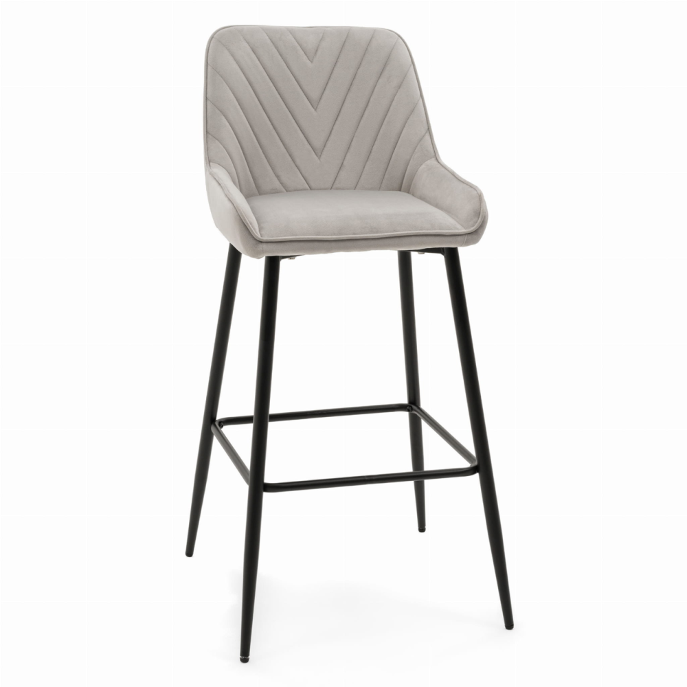 Барный стул Just Sit PADRA обит высококачественным бархатом серого цвета Киев - изображение 1