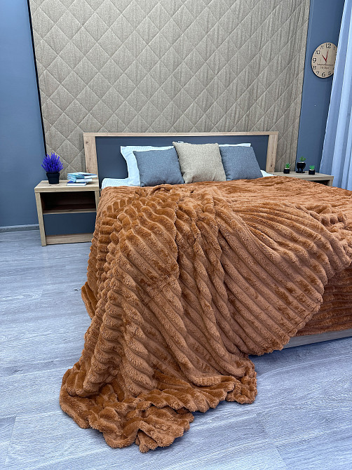 Плед-покрывало полоска Шарпей 210х220 см (+-5см) Терракотовый (87-014) Киев - изображение 8