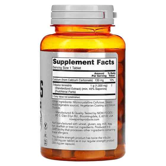 Трибулус NOW Sports, Tribulus, 1,000 mg, 90 Tablets Луцьк