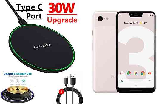 Бездротовий зарядний пристрій Copper до 30W для Google Pixel 4, Pixel 4 XL, USB-C, LED Київ