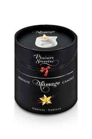 Массажная свеча Plaisirs Secrets Vanilla (80 мл) подарочная упаковка, керамический сосуд Sex Aura Киев