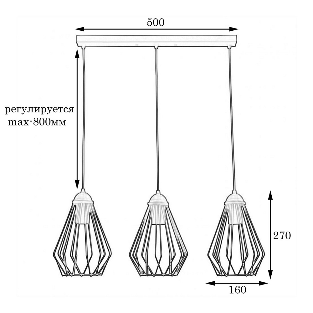 Люстра с подвесными плафонами лофт Е27-3 Silvia NL 05371-3 CR Одесса - изображение 3