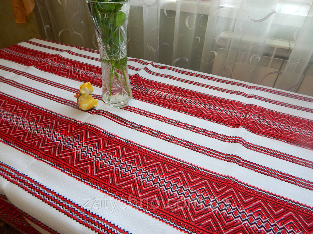 Скатертина з вишивкою червоною Київ - фото 2