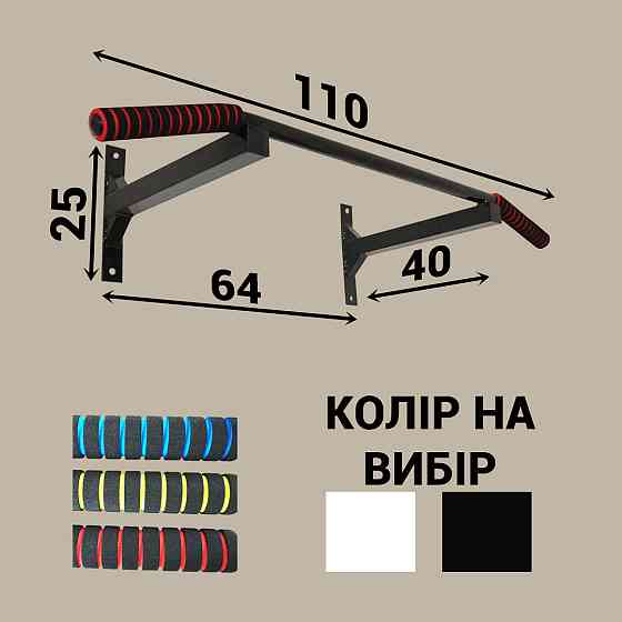 Турник настенный 1 хват Спортивные стенки и турники для дома Черный Киев