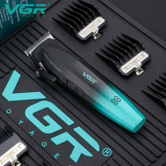 Машинка для стрижки VGR V-003 Turbo режим 9000 RPM керамічне лезо (6 насадок) Зелений Вінниця
