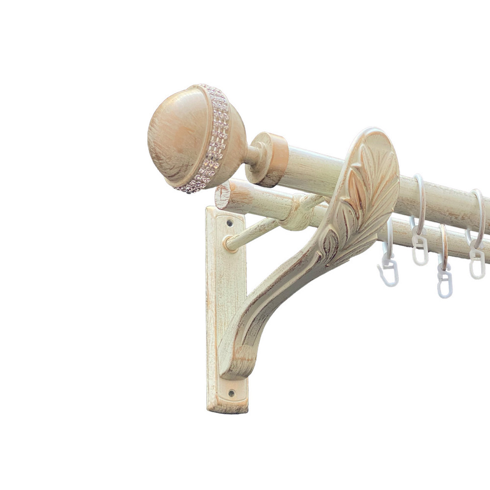 Карниз Orvit Авея металевий дворядний ретро Біле Золото 25\19 мм 200 см (00-00010551) Львов - изображение 1