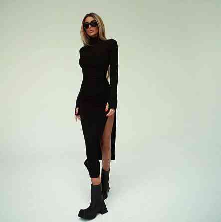 Женское облегающее платье с привлекательным вырезом турецкий рубчик Одесса