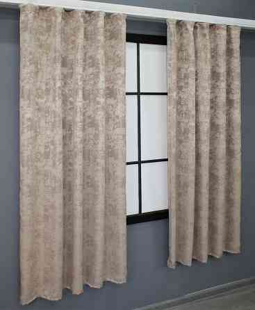 Комплект коротких штор VR-Textil Жакард Sultan YL № 1290ш Бежево-пудровий 130х170 см 2 шт (35-0085) Київ