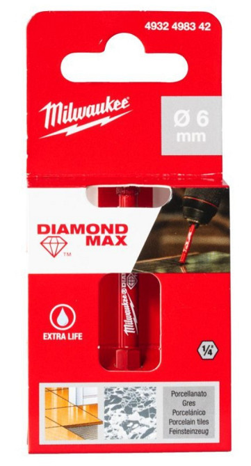 Коронка алмазна Diamond Plus MILWAUKEE, O6,0мм (1/4 Hex) Одесса - изображение 2