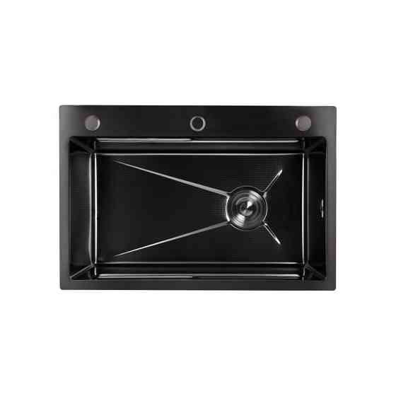 Мойка для кухни интегрированная Lidz Handmade H6845HB Decor Black PVD Honeycomb 3,0/1,0 мм LDH6845HDECBLM49445 черная Киев