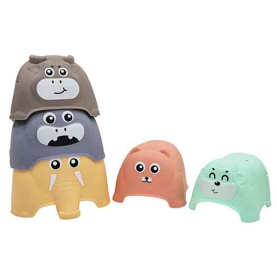 Игрушка для купания 666-01 Логика пирамидка  животные Винница