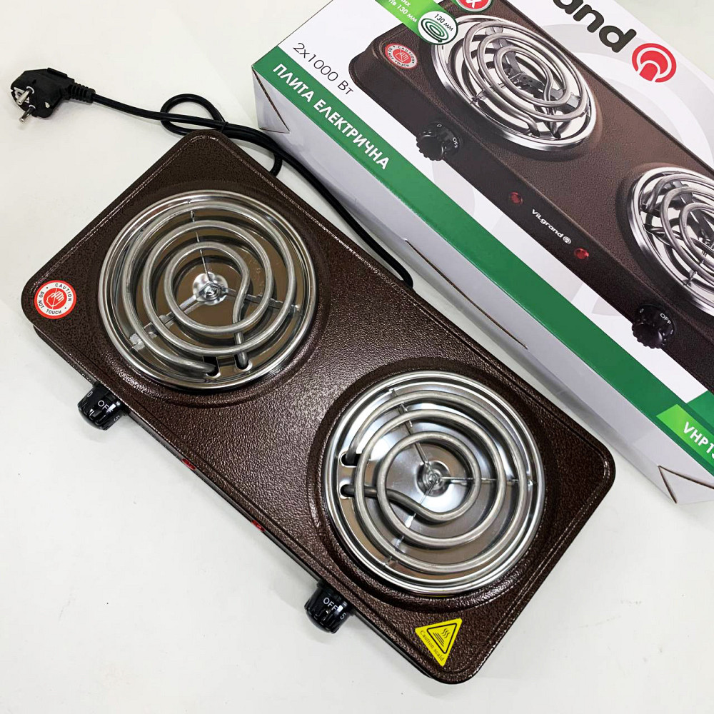 Міні-плита для дому ViLgrand VHP132 2000 Вт, Портативна електрична електроплита, Дискова плита для дому NL-46 Київ - фото 3