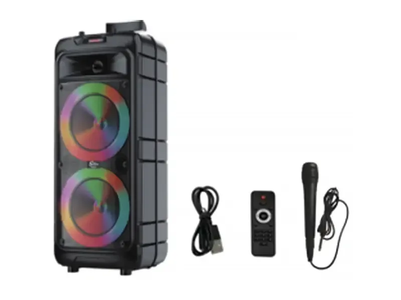 Портативна Bluetooth колонка ZQS-8211 з колесами та ручкою, LED, FM, USB, TF, TWS, бездротовим мікрофоном Одеса - фото 2