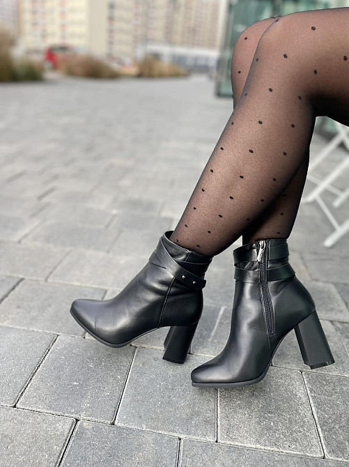 Nivelle Черевики жіночі NIVELLE чорні натуральна шкіра каблук 8 см 38р. (3617) Коломия - фото 5