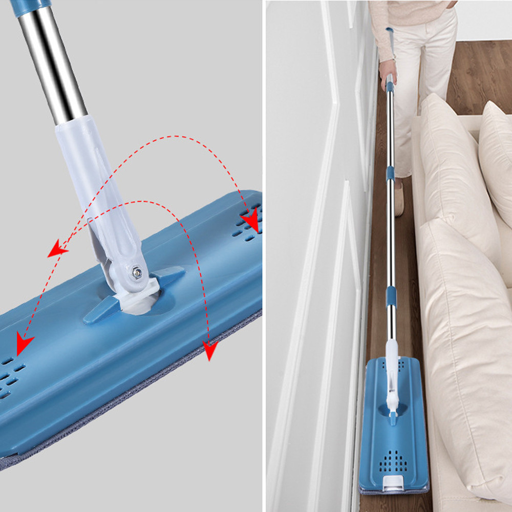 Швабра с ведром 11л с отжимом и 2 насадками Cleaning Mop, Синяя / Комплект для уборки швабра лентяйка и ведро / Швабра для мытья Киев - изображение 2