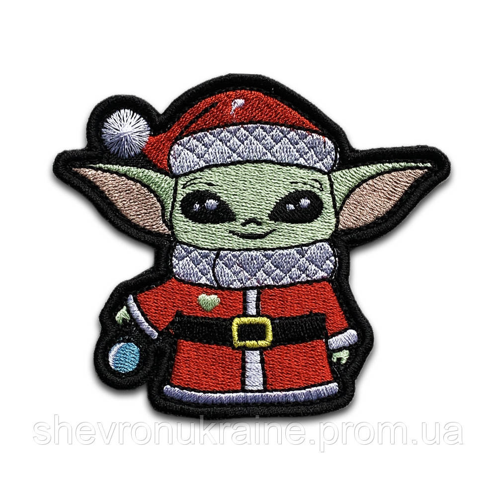 Шеврон новогодний малыш йода (Форма контурная. На липучке) Размер 8x9см Киев - изображение 8