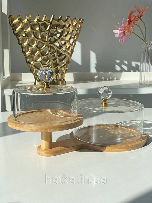 Набір для зберігання "Бамбукова перлина" скляна з бамбуковою підставкою 102-632 Київ - фото 2