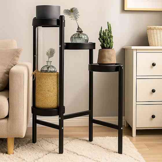 Стеллаж-полка для растений и горшков с цветами на 4 яруса цвет черный Каменец-Подольский