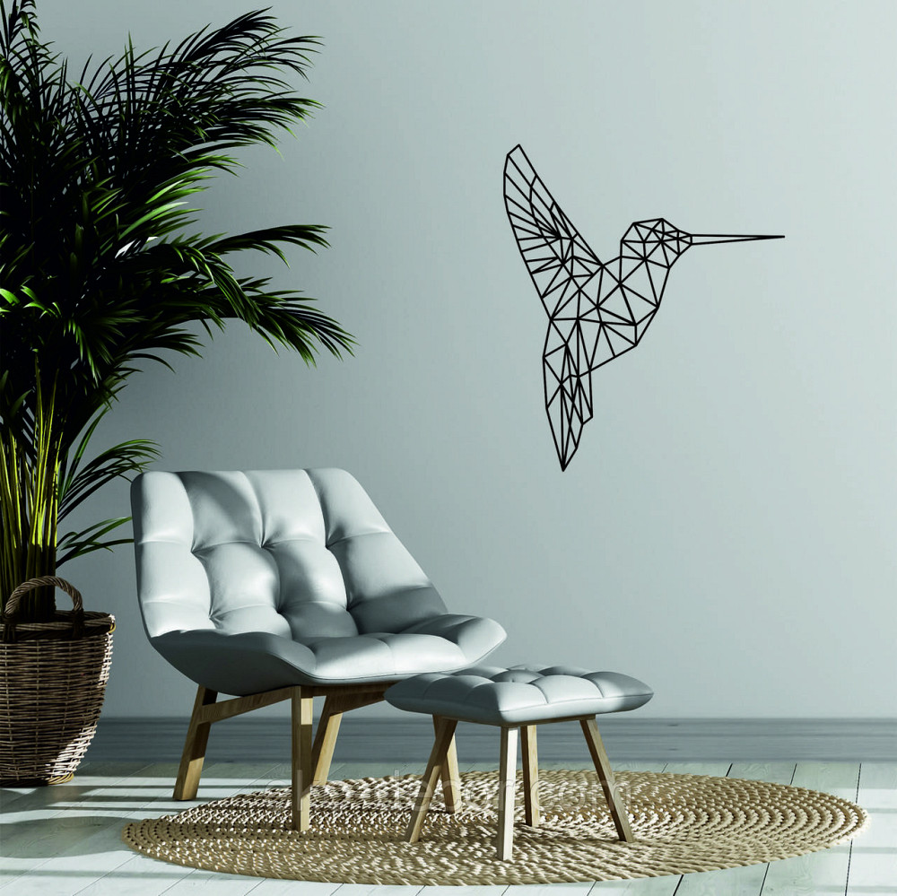 Настінний декор Панно «Колібрі» Декор на стіну 90*77 см, Чорний Київ - фото 3