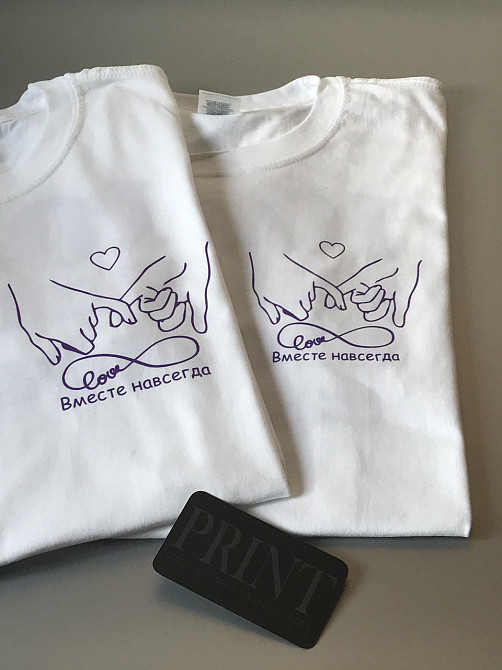 Парні футболки для хлопця та дівчини з ручками знаком нескінченності Разом назавжди Чернівці - фото 2