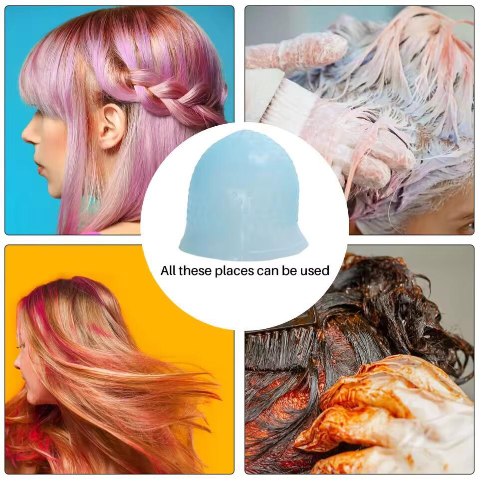 Многоразовая силиконовая шапочка для мелирования, синяя Киев - изображение 3