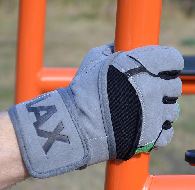 Рукавички для фітнесу MadMax MFG-860 Wild Grey/Green M Каменское - изображение 6