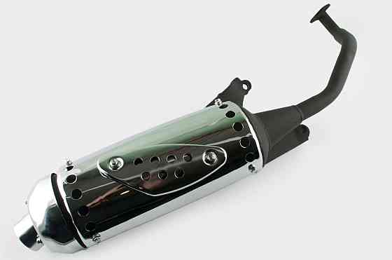 Глушитель скутер 4 Т 125/150 (+колено под 12) (накладка хром) Мукачево