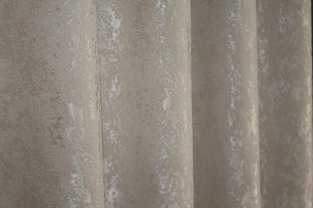 Комплект штор на люверсах VR-Textil Лен мрамор Pavliani № 1177ш 150х250 см 2 шт Серо-бежевый (37-0040) Киев - изображение 7