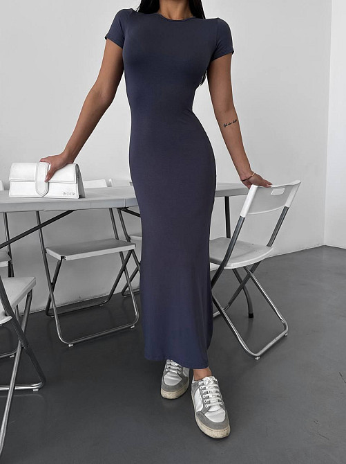 Женское стильное элегантное длинное платье из качественной вискозы Графит, 44/46 Одесса - изображение 1