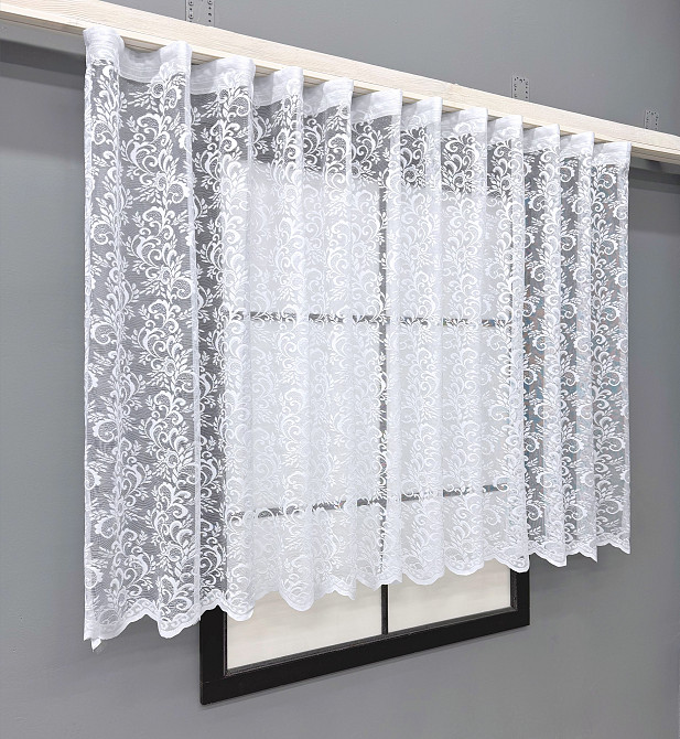 Короткая тюль, высотой 1,2м, жаккард цвет белый 871т Киев - изображение 2