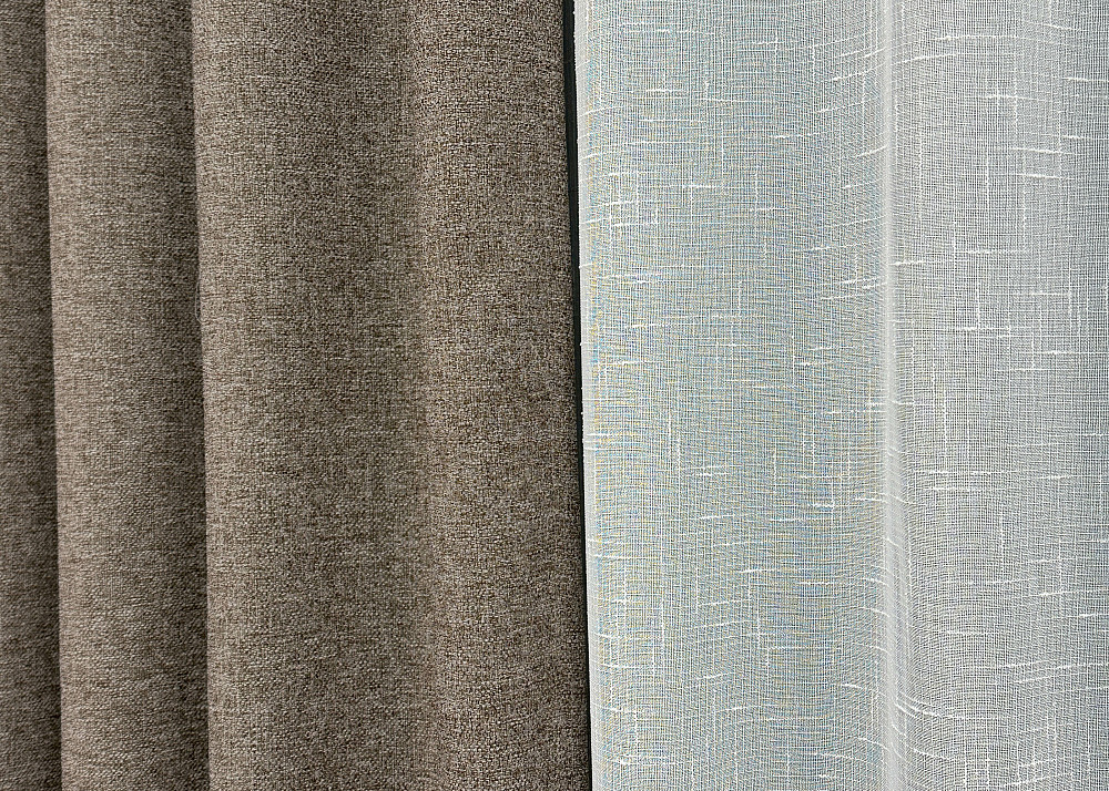 Комплект готових штор VR-Textil Льон ELEMENTA № 1864ш Сіро-коричневий 150х270см 2 шт (33-0847) Київ - фото 8