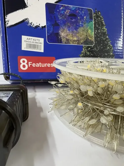 Гірлянда срібний провід таймер пульт ДК режими 6Вт 30м 900LED (теплий білий) BS-LINE-30M900-WW-2 Одеса - фото 7