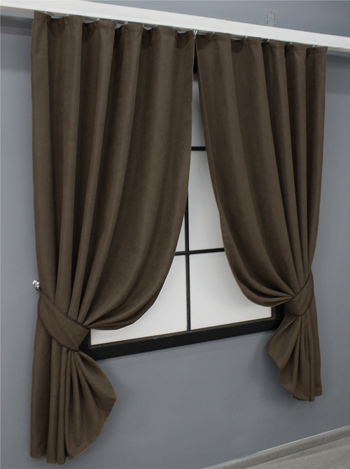 Комплект коротких штор VR-Textil Мікровелюр SPARTA № 1036ш Мокко 130х170 см 2 шт (35-0150) Київ - фото 2