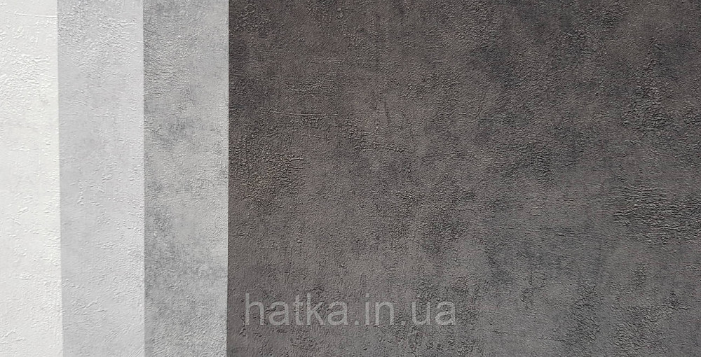 Шпалери вінілові на флізеліні Caselio 0.53х10 Beton2 під штукатурку під бетон чорні матові різні відтінки Київ - фото 3