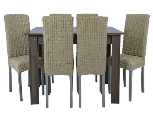 Комплект чехлов на стулья без оборки 6 штук (Крем) Коломыя - изображение 4