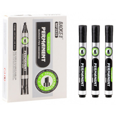 Маркер Baoke водостойкий, 1-4 мм клин. наконечник черный (MARK-PER-BAO-MP2928B) Винница - изображение 1