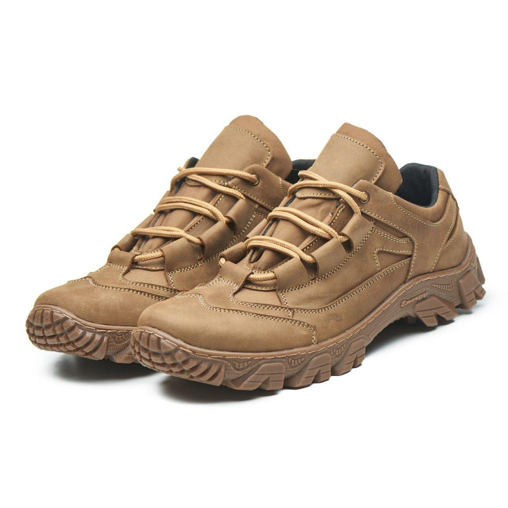 Чоловічі тактичні кросівки з натуральної шкіри та кордури колір-кайот Харків - фото 1