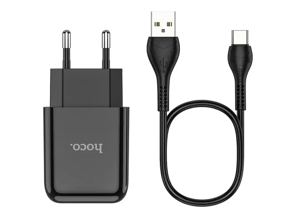 Сетевое зарядное устройство Hoco N2 Vigour 220V (10.5W, 5V/2.1A) на 1 USB-порт с кабелем USB - Type-C Одесса - изображение 4