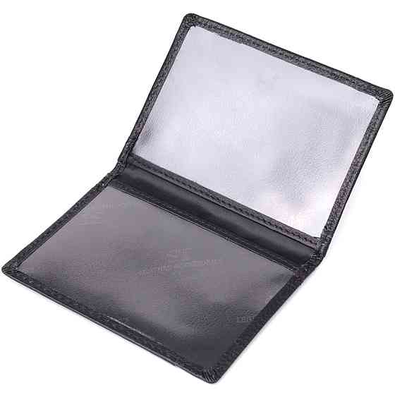 Чоловічий гаманець для карток із натуральної шкіри ST Leather 23091 Чорний Київ