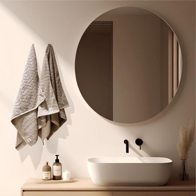 Набір 2 жакардові рушники Lovely Svi для ванної, готелів, СПА, на подарунок, 70 х 140 см Milano  бежево - сірий Київ - фото 2