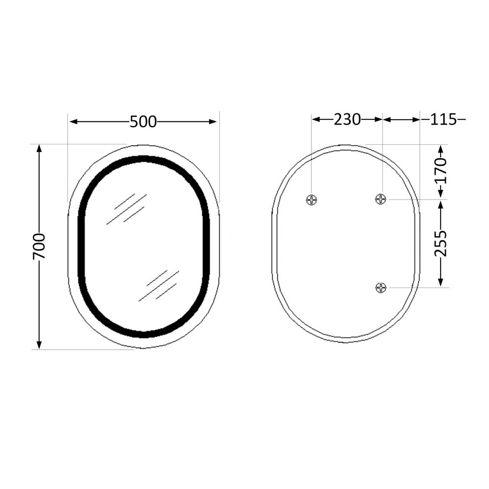 Дзеркало Qtap Gemini 500х700 з LED-підсвіткою Touch, з антизапотіванням, з димером, рев. темп. кольору (3000-6500K) Reverse Київ - фото 14