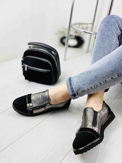 Olli Туфлі жіночі OLLI T-17-10120 графіт (весна-осінь, шкіра натуральна) (3277) Коломыя - изображение 2